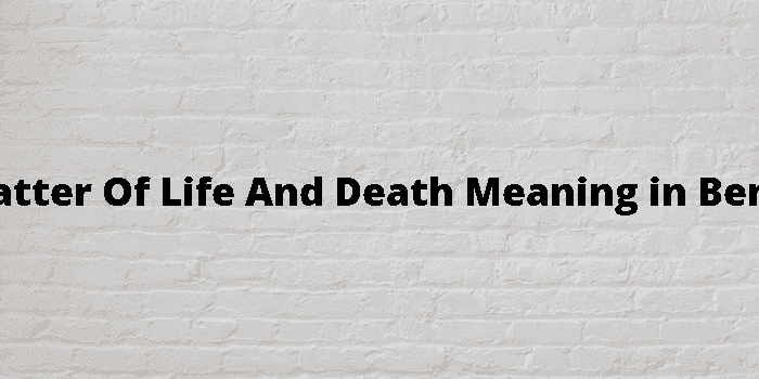 a matter of life and death