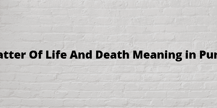 a matter of life and death