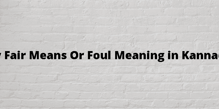 by fair means or foul