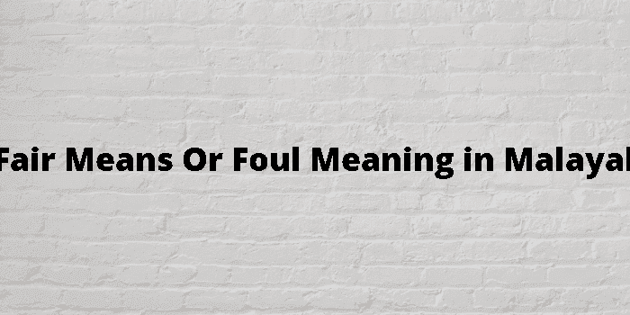 by fair means or foul