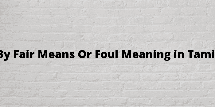 by fair means or foul