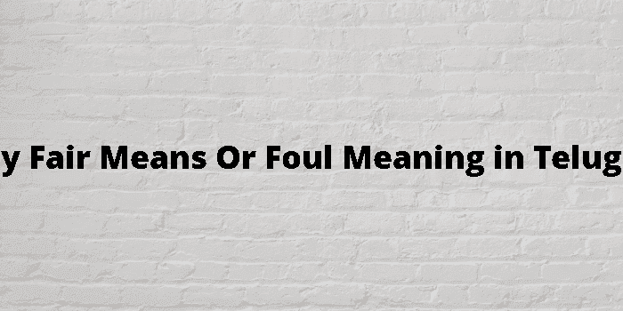 by fair means or foul