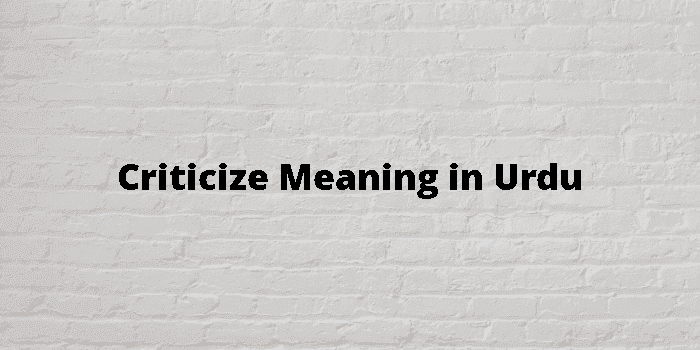 criticize