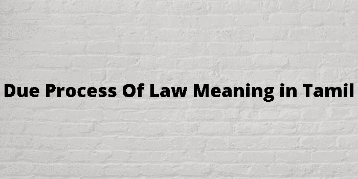 due process of law