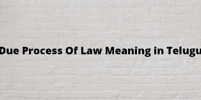 due process of law