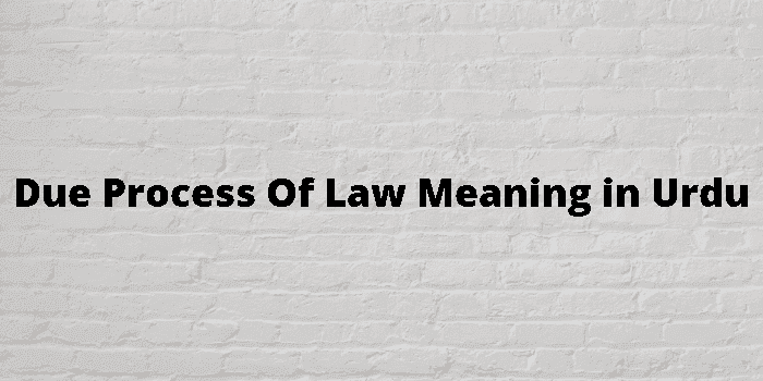 due process of law