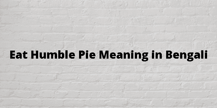 eat humble pie