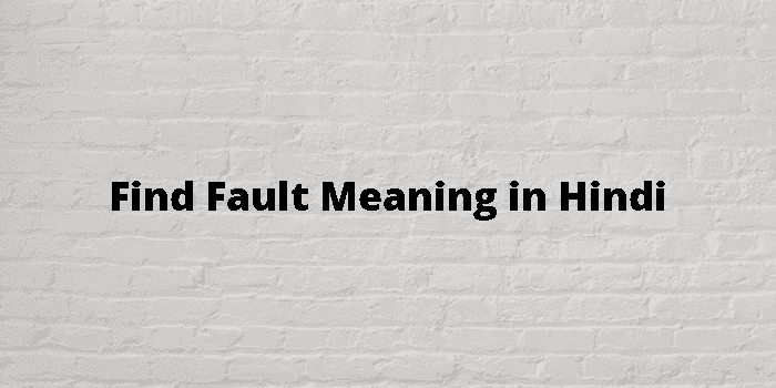 find fault