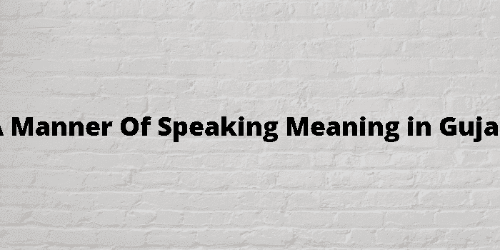 in a manner of speaking