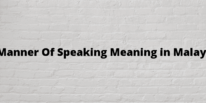 in a manner of speaking