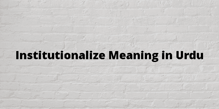 institutionalize