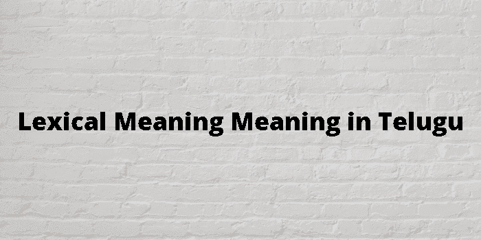 lexical meaning