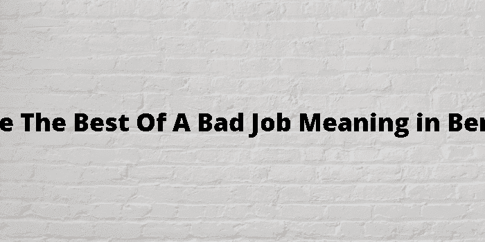 make the best of a bad job