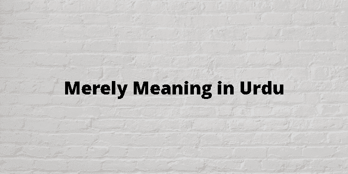 Merely Meaning In Urdu - اردو معنی