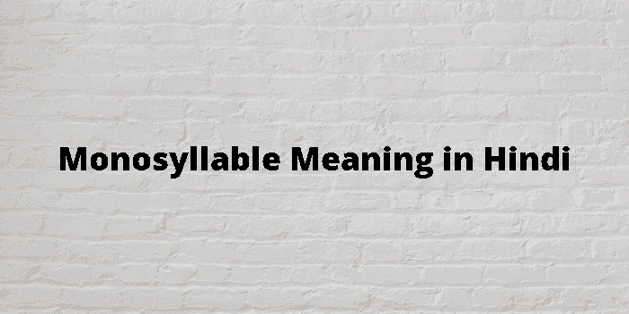 monosyllable