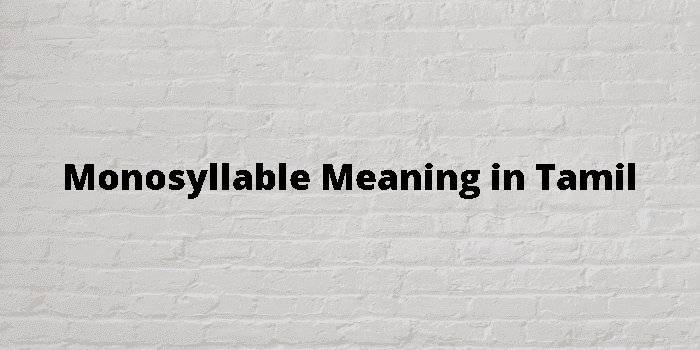 monosyllable