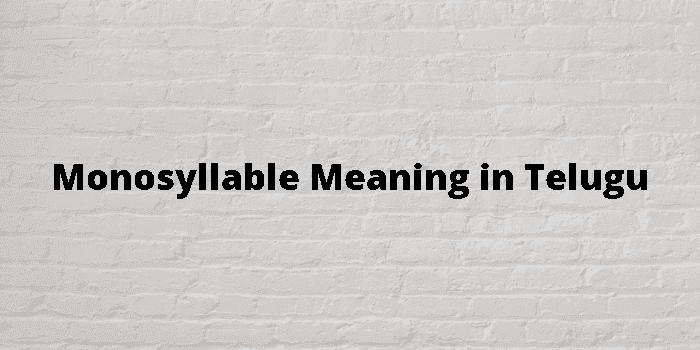 monosyllable