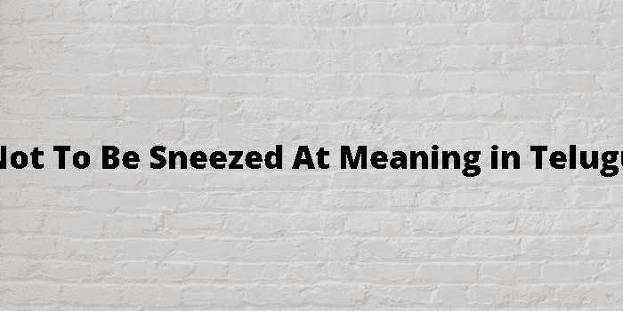 not to be sneezed at