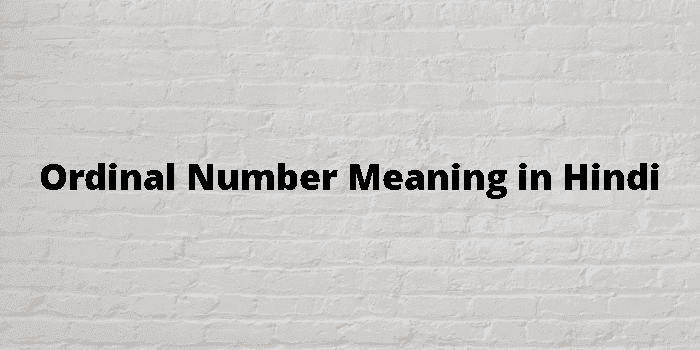 ordinal number