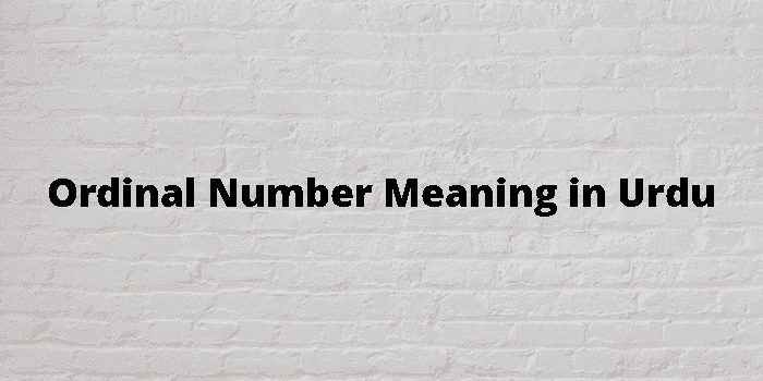 ordinal number