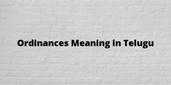 ordinances