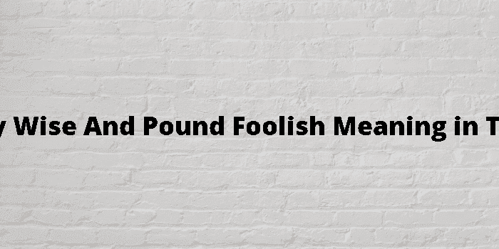 penny wise and pound foolish