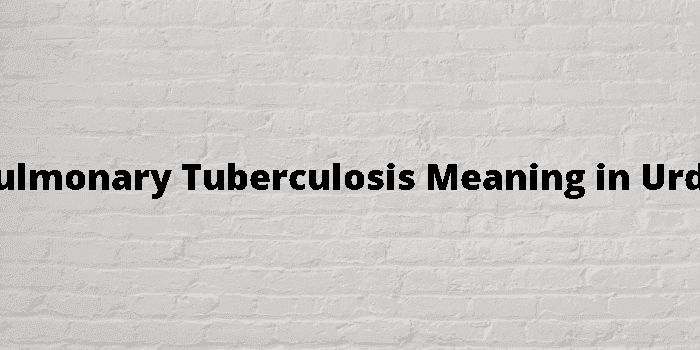 pulmonary tuberculosis