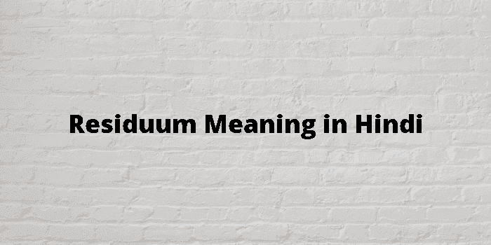 residuum