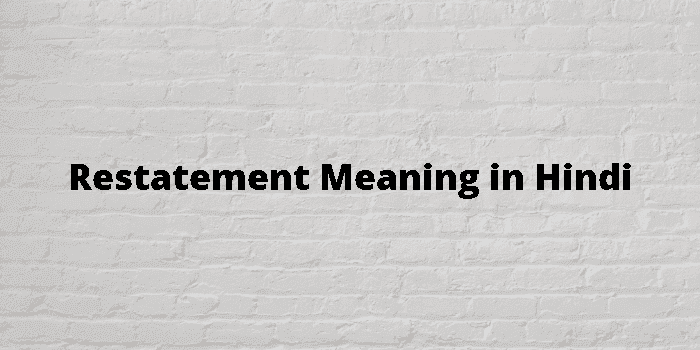 restatement