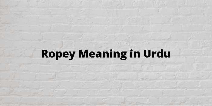 Ropey Meaning In Urdu - اردو معنی