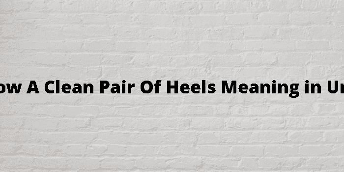 show a clean pair of heels