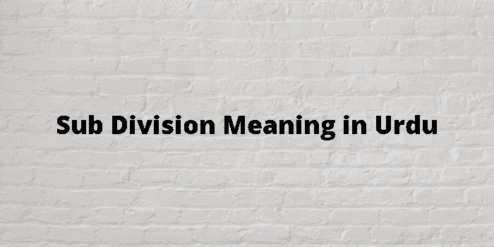 sub division