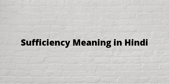 sufficiency