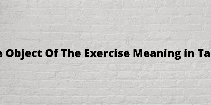 the object of the exercise