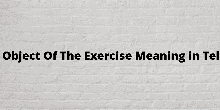 the object of the exercise