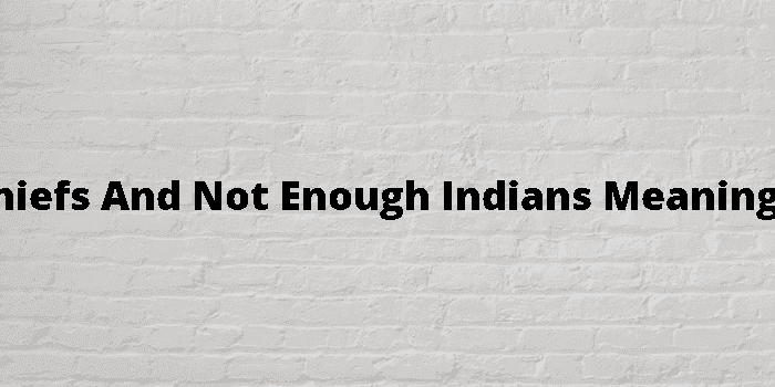 too many chiefs and not enough indians