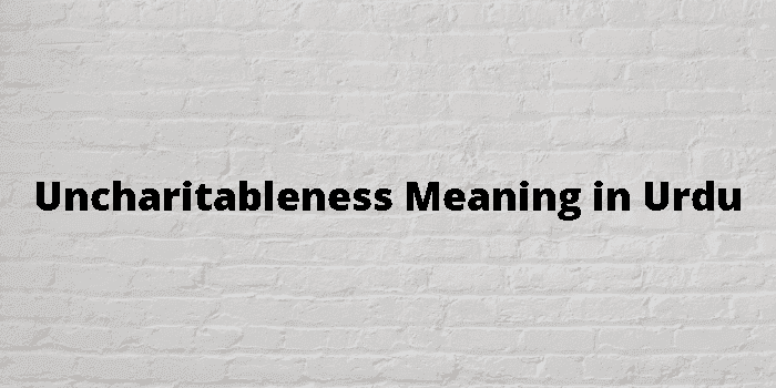 uncharitableness