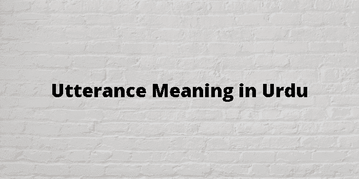 utterance