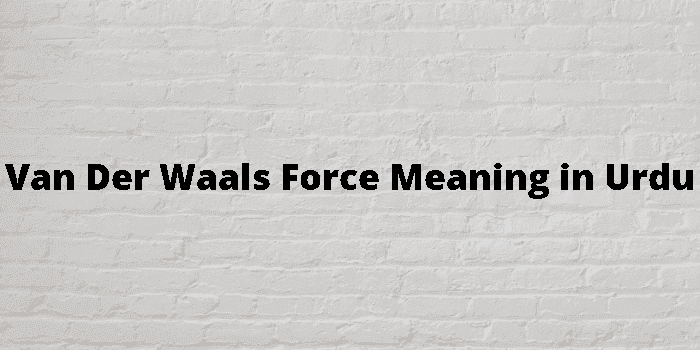 van der waals force