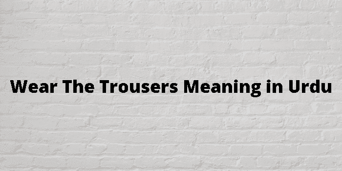 wear the trousers