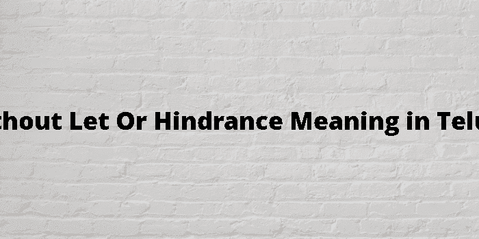 without let or hindrance